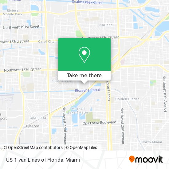 Mapa de US-1 van Lines of Florida