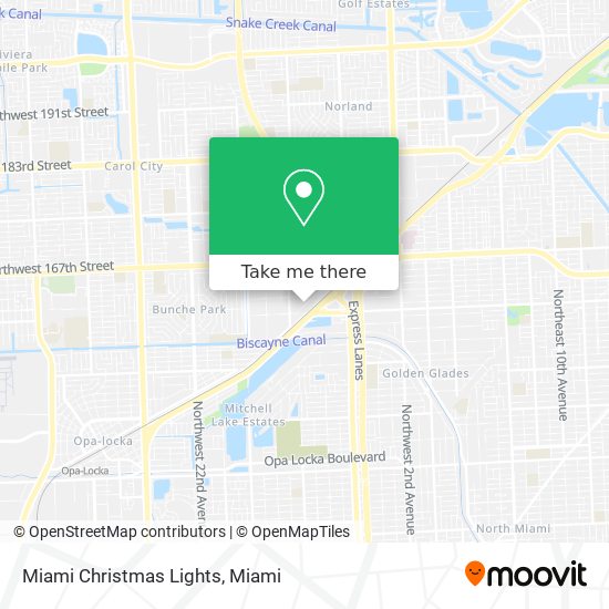 Mapa de Miami Christmas Lights