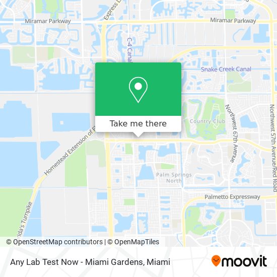 Mapa de Any Lab Test Now - Miami Gardens