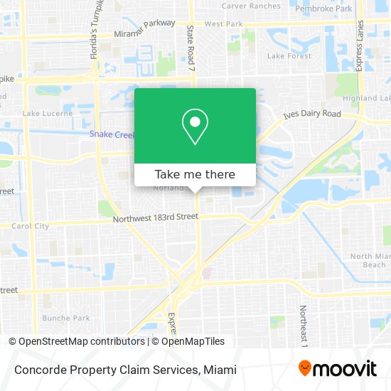 Mapa de Concorde Property Claim Services