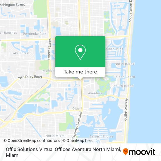 Mapa de Offix Solutions Virtual Offices Aventura North Miami