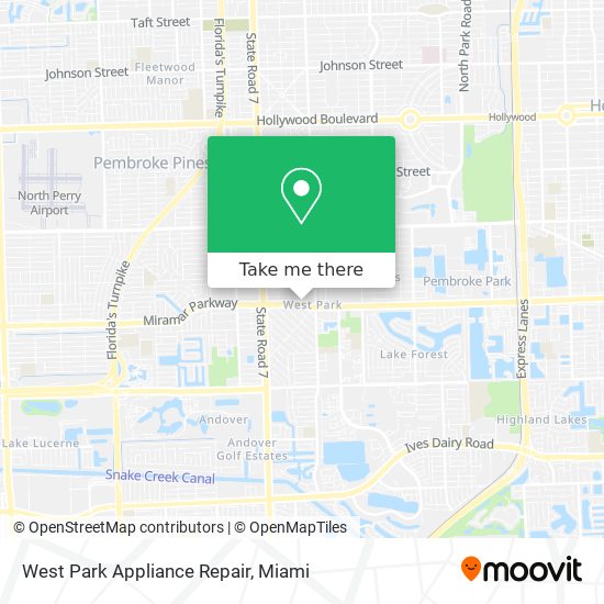 West Park Appliance Repair map