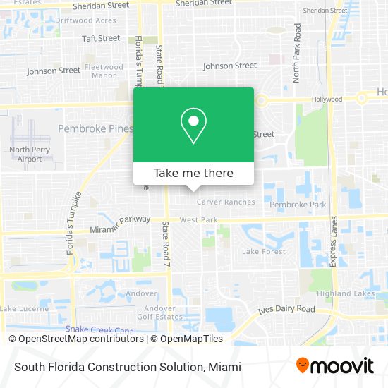 South Florida Construction Solution map