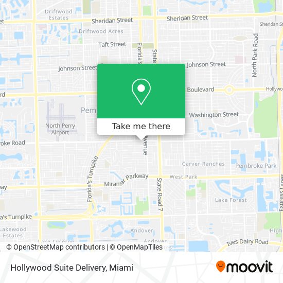 Hollywood Suite Delivery map