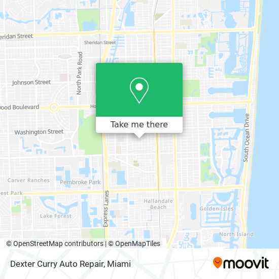 Mapa de Dexter Curry Auto Repair