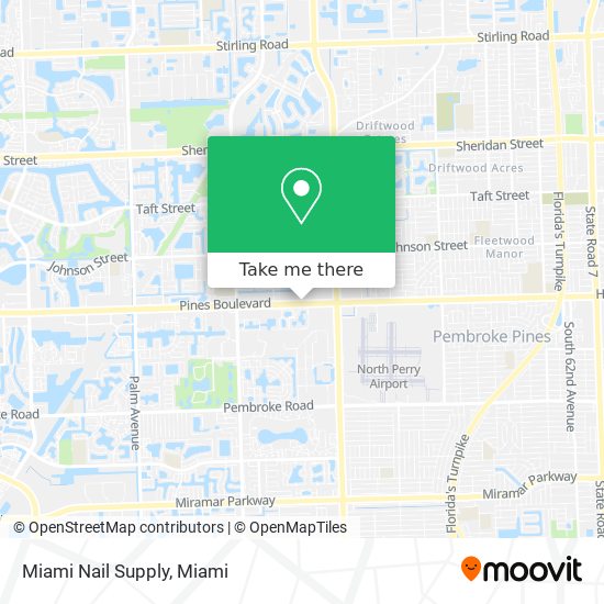 Mapa de Miami Nail Supply