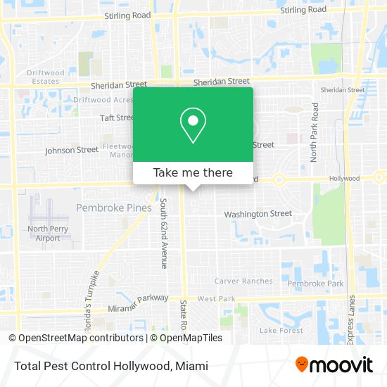 Total Pest Control Hollywood map