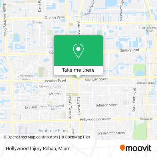Hollywood Injury Rehab map