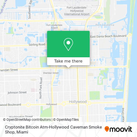 Mapa de Cryptonite Bitcoin Atm-Hollywood Caveman Smoke Shop