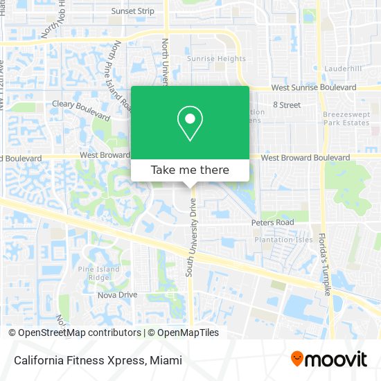 Mapa de California Fitness Xpress