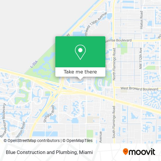 Blue Construction and Plumbing map