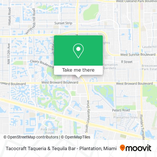 Mapa de Tacocraft Taqueria & Tequila Bar - Plantation