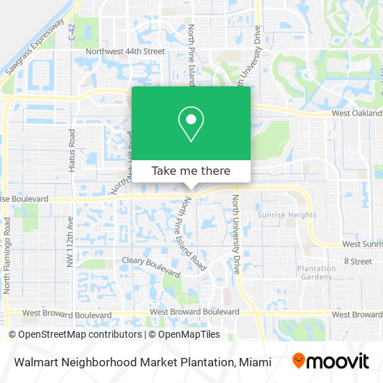 Walmart Neighborhood Market Plantation map