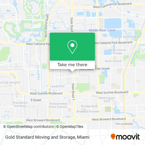 Mapa de Gold Standard Moving and Storage