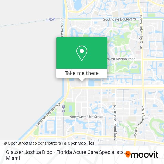 Glauser Joshua D do - Florida Acute Care Specialists map