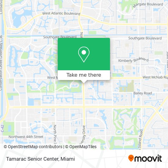 Tamarac Senior Center map