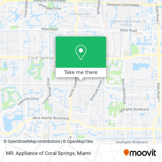 Mapa de MR. Appliance of Coral Springs