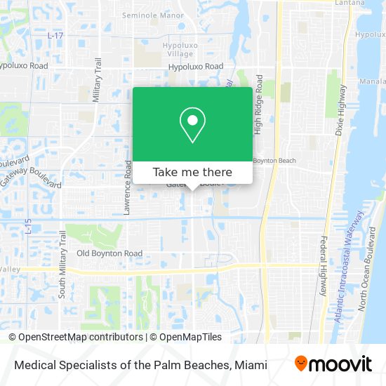 Medical Specialists of the Palm Beaches map