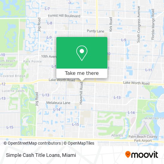 Mapa de Simple Cash Title Loans