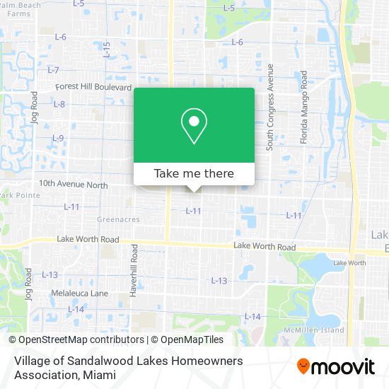 Village of Sandalwood Lakes Homeowners Association map