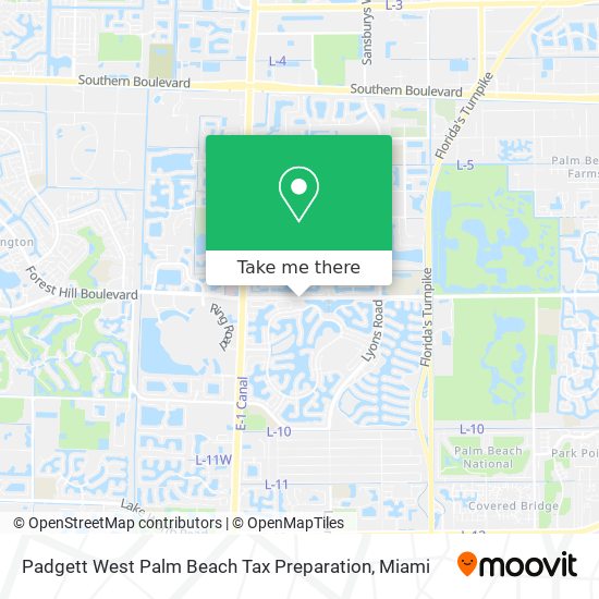 Mapa de Padgett West Palm Beach Tax Preparation