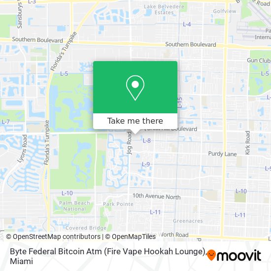 Mapa de Byte Federal Bitcoin Atm (Fire Vape Hookah Lounge)