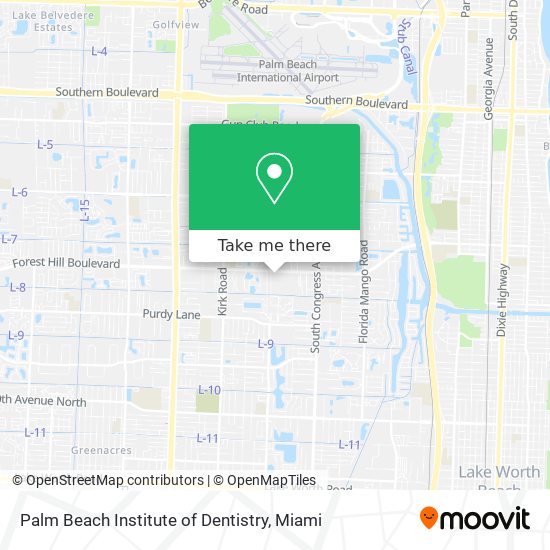 Mapa de Palm Beach Institute of Dentistry