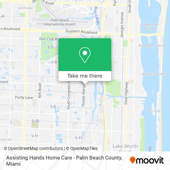 Assisting Hands Home Care - Palm Beach County map