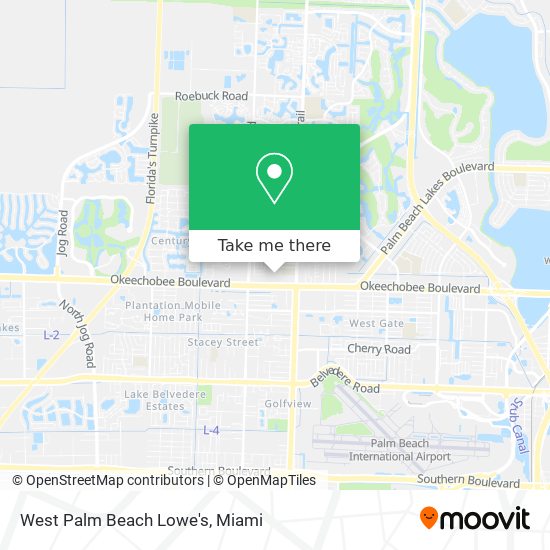 West Palm Beach Lowe's map