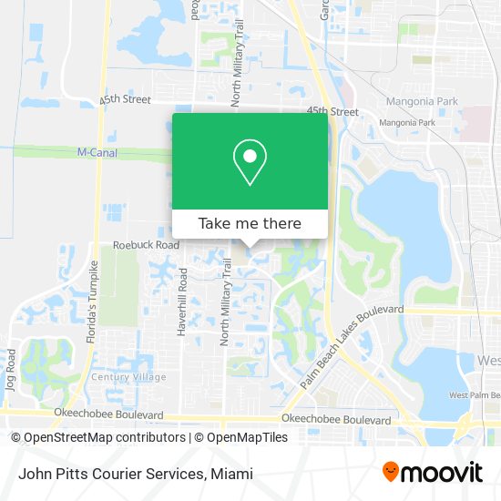 John Pitts Courier Services map