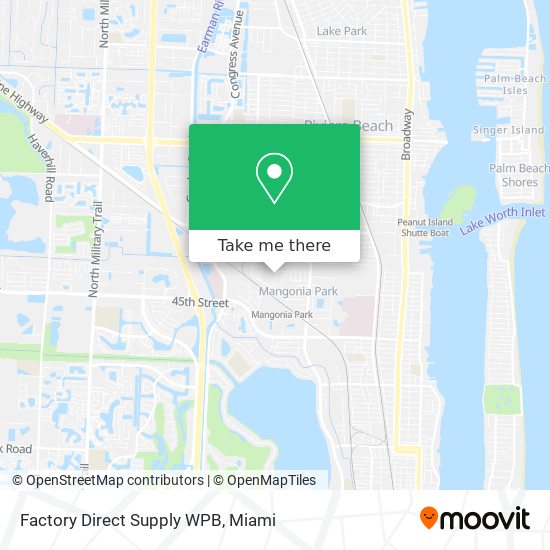 Mapa de Factory Direct Supply WPB