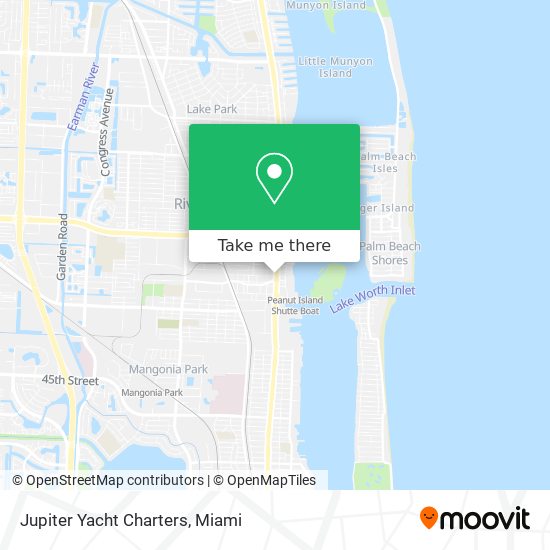 Jupiter Yacht Charters map