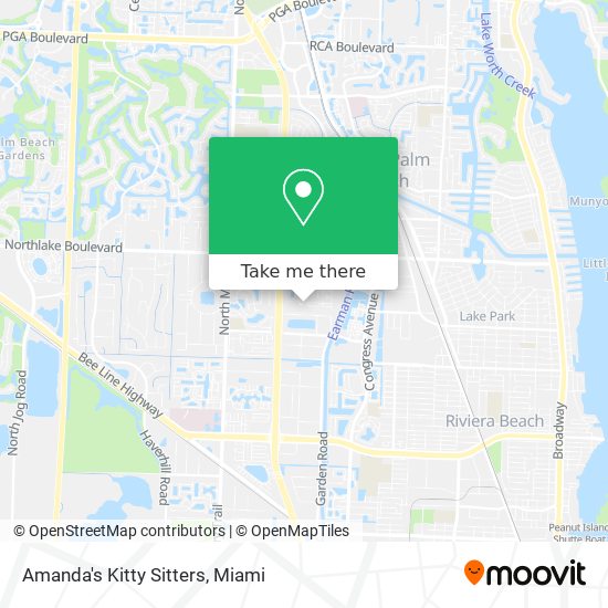 Amanda's Kitty Sitters map