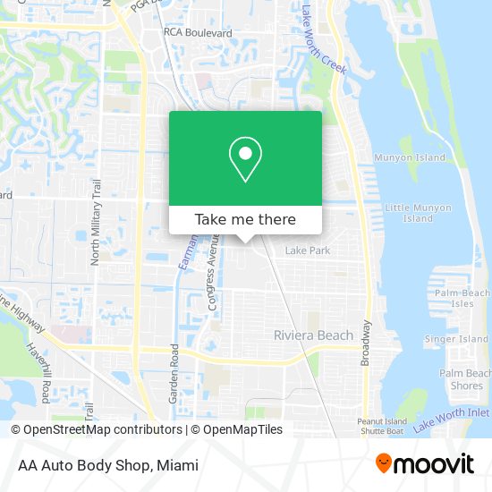 AA Auto Body Shop map