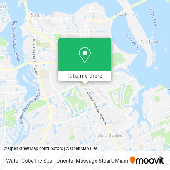 Water Cobe Inc Spa - Oriental Massage Stuart map