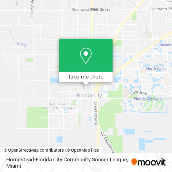 Homestead-Florida City Community Soccer League map