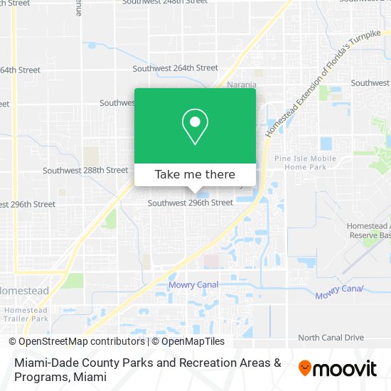 Miami-Dade County Parks and Recreation Areas & Programs map