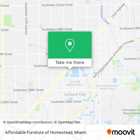 Mapa de Affordable Furniture of Homestead