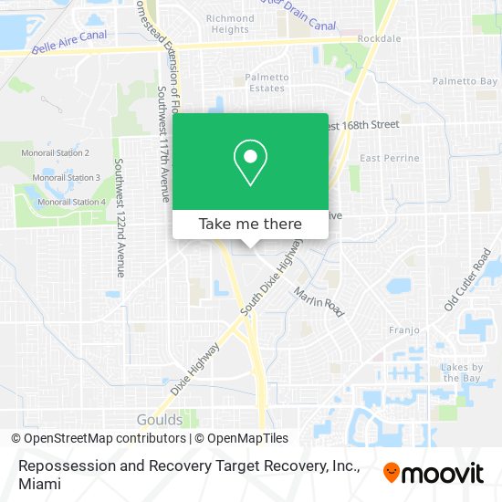 Mapa de Repossession and Recovery Target Recovery, Inc.