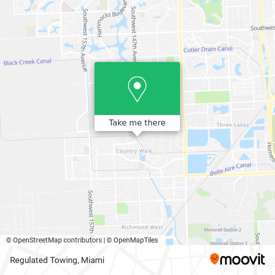 Regulated Towing map