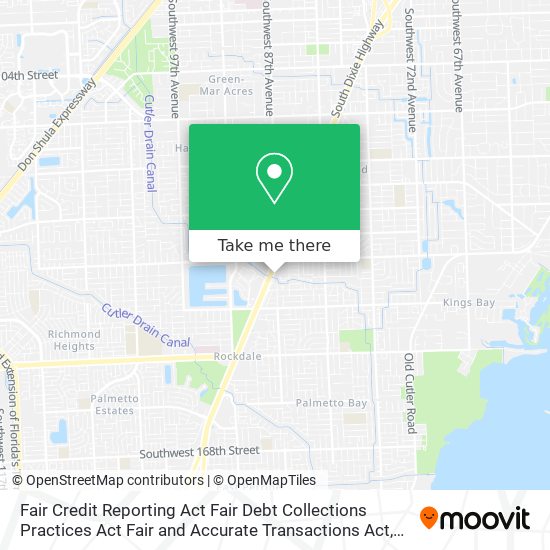 Mapa de Fair Credit Reporting Act Fair Debt Collections Practices Act Fair and Accurate Transactions Act