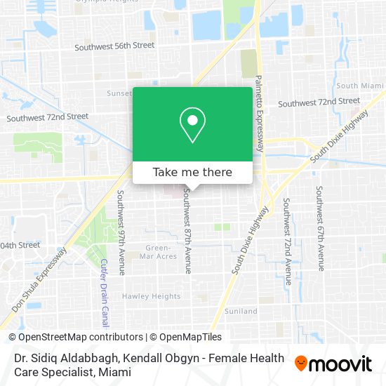 Dr. Sidiq Aldabbagh, Kendall Obgyn - Female Health Care Specialist map