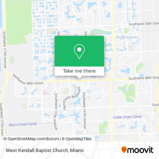 West Kendall Baptist Church map