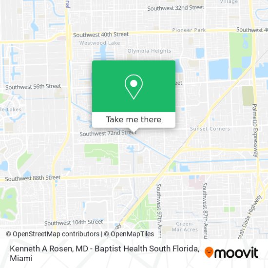 Mapa de Kenneth A Rosen, MD - Baptist Health South Florida