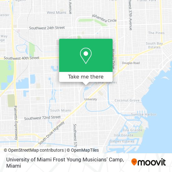 Mapa de University of Miami Frost Young Musicians' Camp