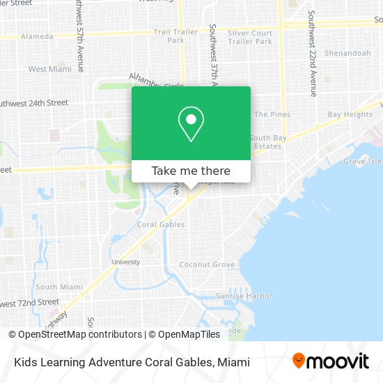 Kids Learning Adventure Coral Gables map