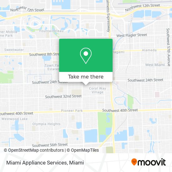 Mapa de Miami Appliance Services