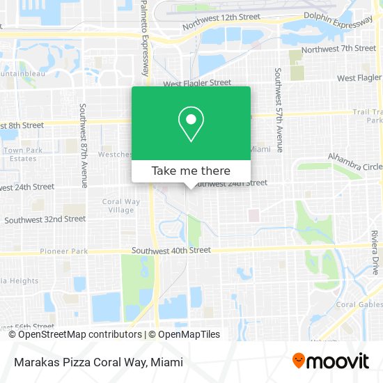 Marakas Pizza Coral Way map