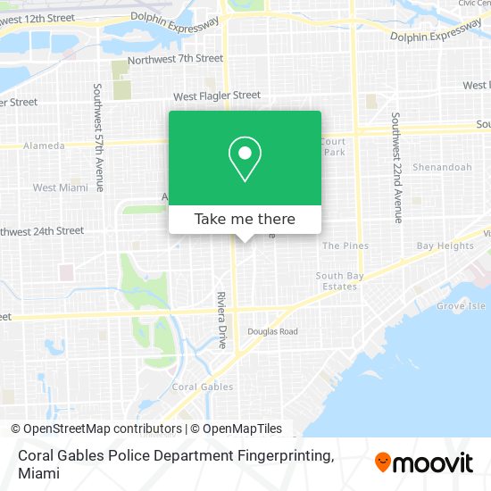 Coral Gables Police Department Fingerprinting map