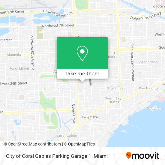 City of Coral Gables Parking Garage 1 map